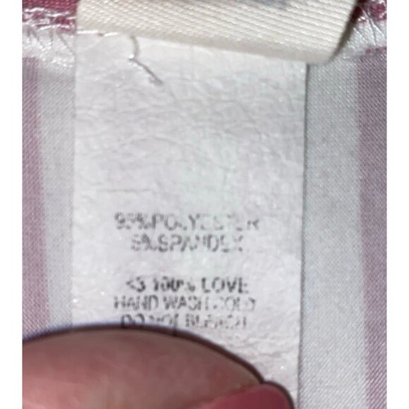 Sew In Love Top Size Large Tiered V Neck Sleeveless  Pink Striped Summer Blouse - Picture 8 of 11